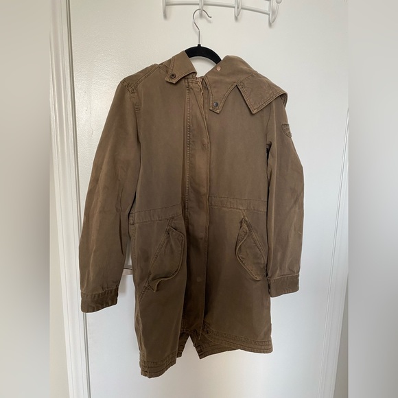 ROOTS OLIVE GREEN VINTAGE FALL COAT - Picture 1 of 2